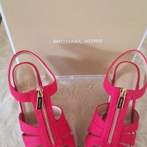 Michael Kors Red Canvas sandels
